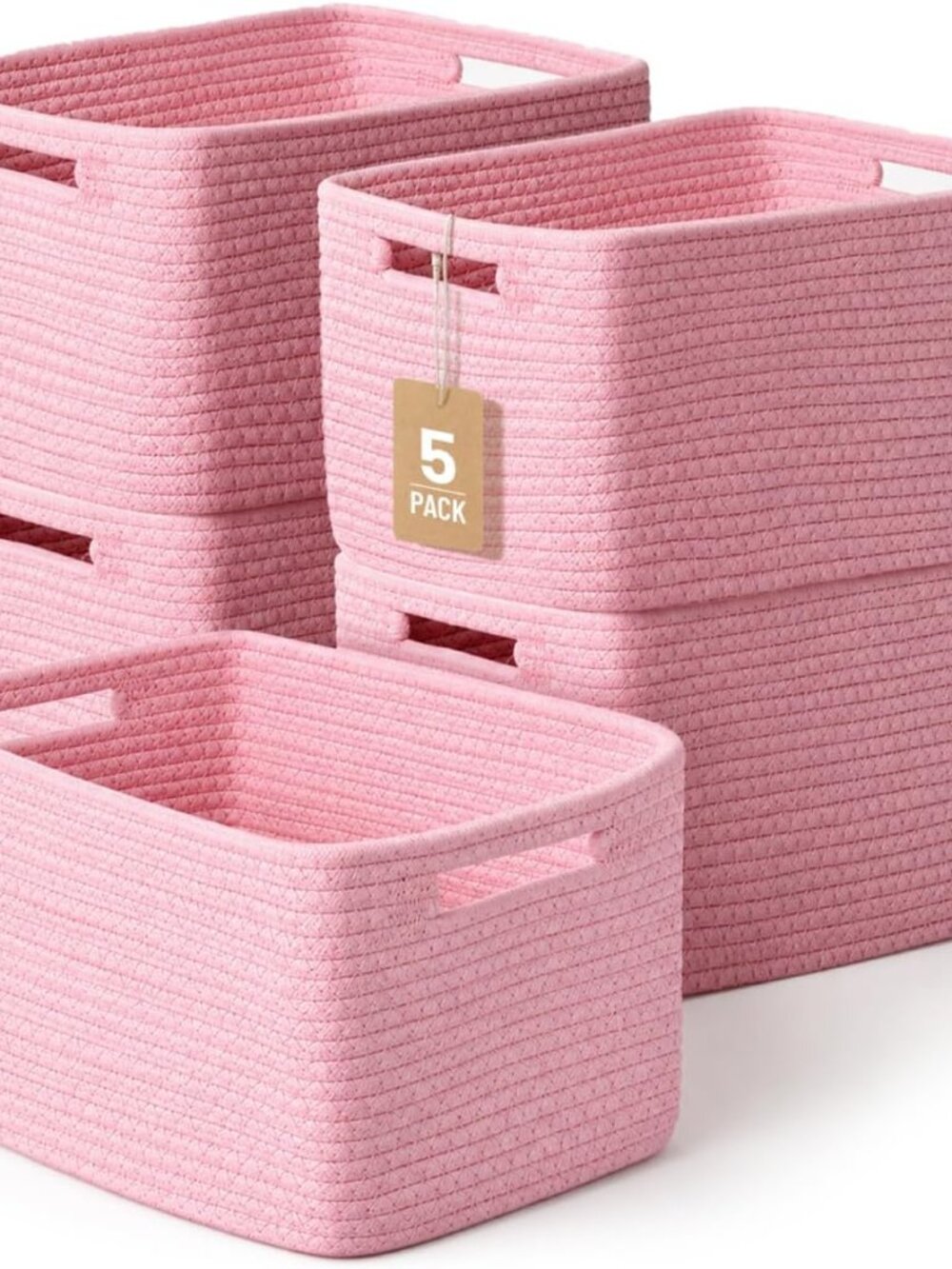 New 5 Pack Woven Storage Baskets, Decorative Storage Bins for Organizing | 13.8'